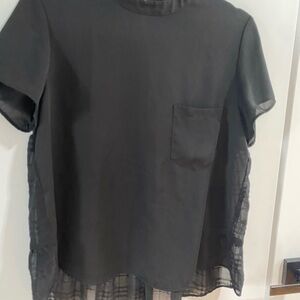 Zara Black Short Sleeve Top with Pocket